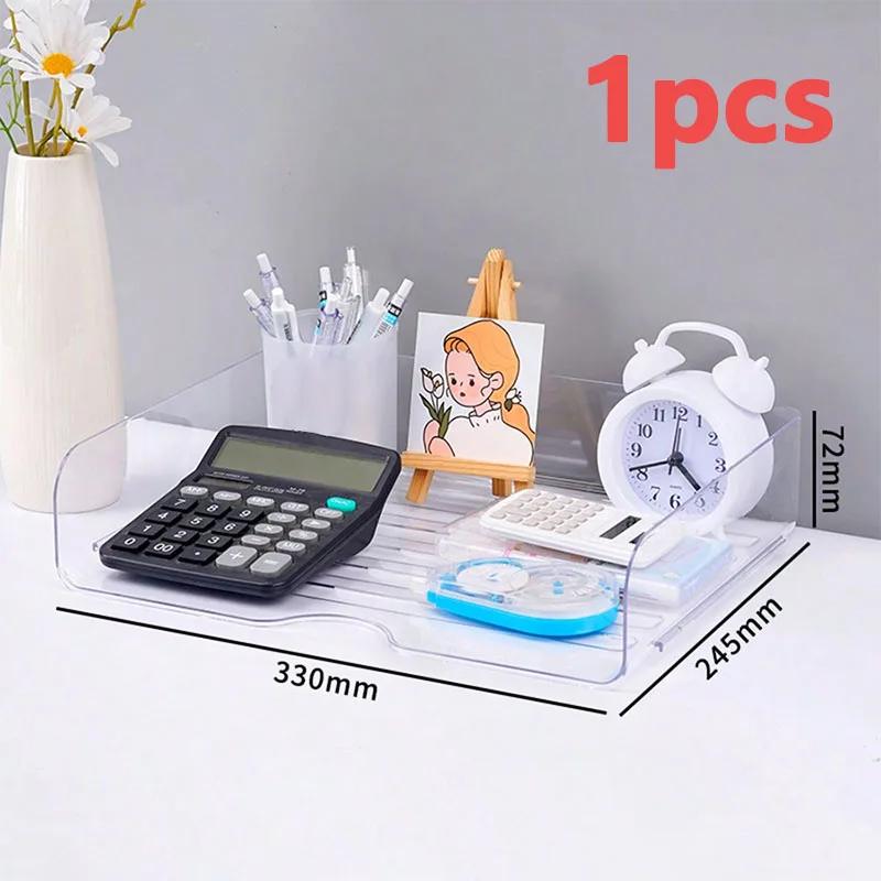 1 PCS Transparent Office Stackable Desk Organizer Desktop Storage Box File  Tray Display Book  Magazine Holder
