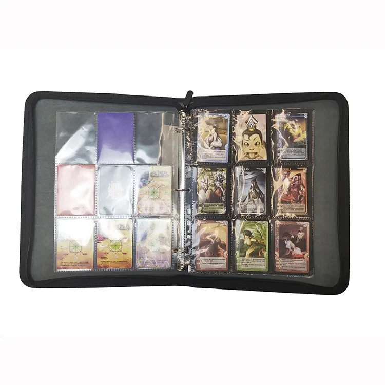 Hot Sale Trading Card Binder Collector Collection Map Leather Custom Print 4 9 Pockets Collection Game Cards Album