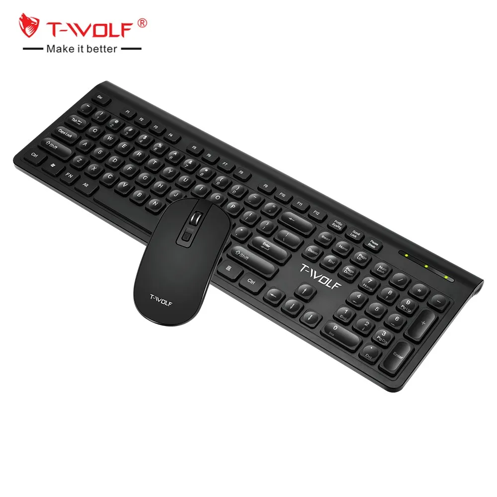 Customized New Product TWOLF Customized SPANISH RUSSIAN keyboard and mouse wireless office keyboard and mouse combo for daily