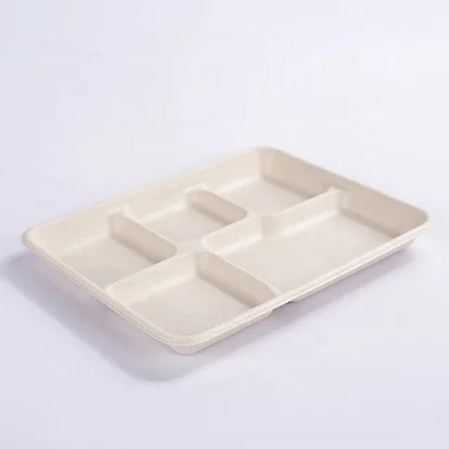 900ml Compostable Sugarcane Bagasse 2 Compartment Biodegradable Take Out Food Containers Clamshell For Lunch