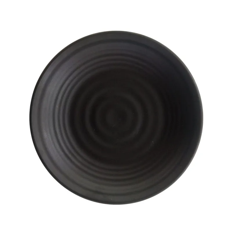 Wholesale Cheap Modern Restaurant Durable tableware black melamine plates plastic Dinner Plate