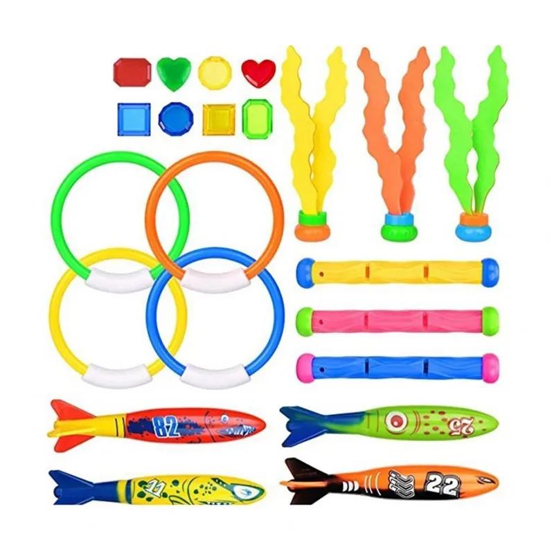 2022 summer toy swimming pool Rings Underwater 22Pack Children Outdoor Sports play kids diving toy
