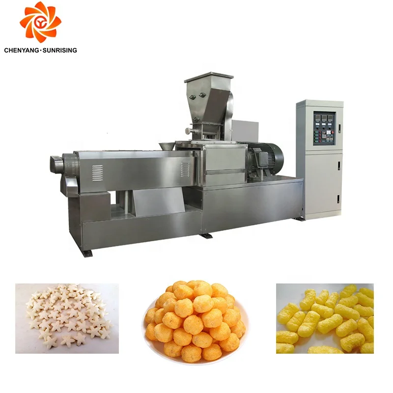 Factory price twin screw extruder puffed corn snack food machine