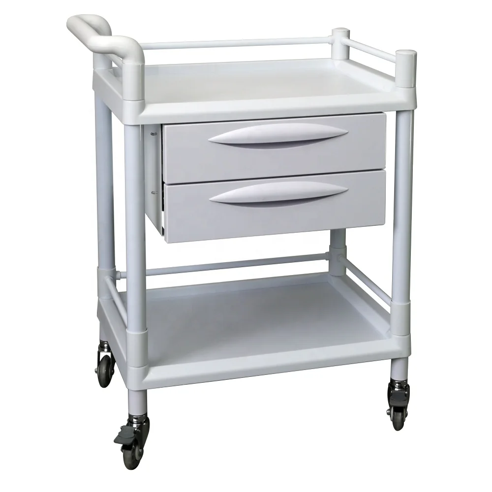 Hospital Trolley Hospital Clinic Plastic Medical Cart for Medicine Delivery