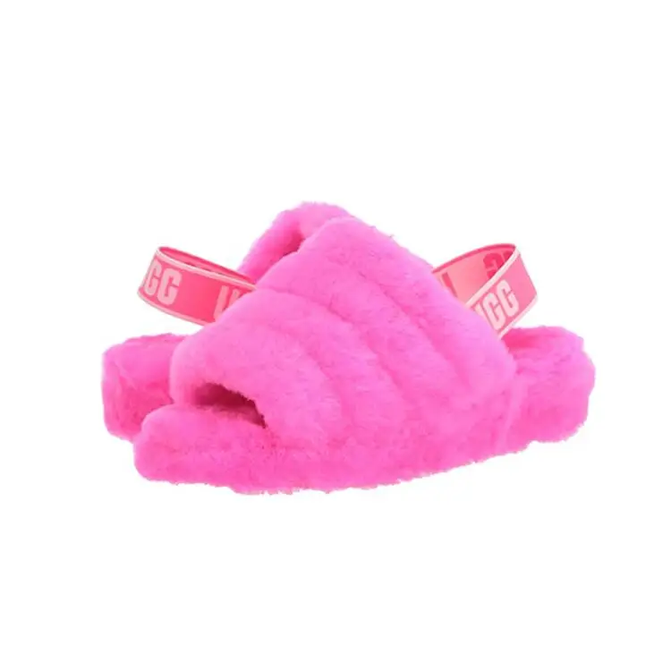 2024 Winter Lychee Bubble Slides Cotton Bubble Slipper Ladies Outdoor Sandals Home Massage Plush Bubble Slides