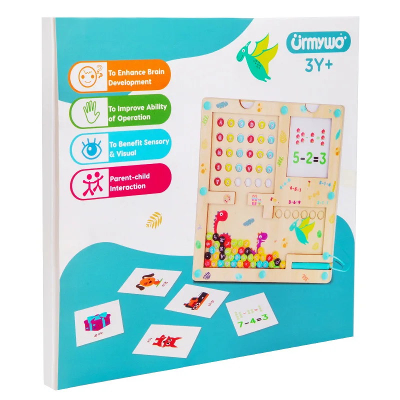 New Wooden Puzzle Activity Board Learning Educational Magnet Color and 26 letters Maze   Matching Toys For Kids Boys Girls