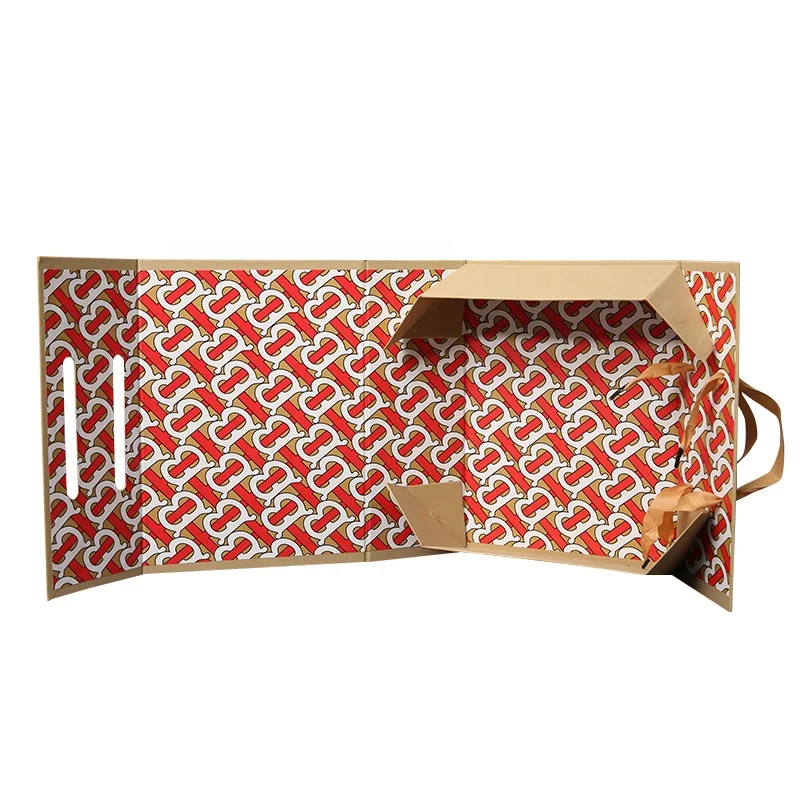 Custom dimensions your design folding rigid box color printing magnetic closure gift box with handle