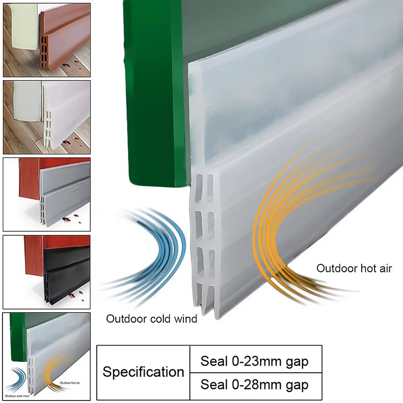 
PVC door bottom draught excluder/adhesive bottom seal 3M door bottom seal strip door blocker 