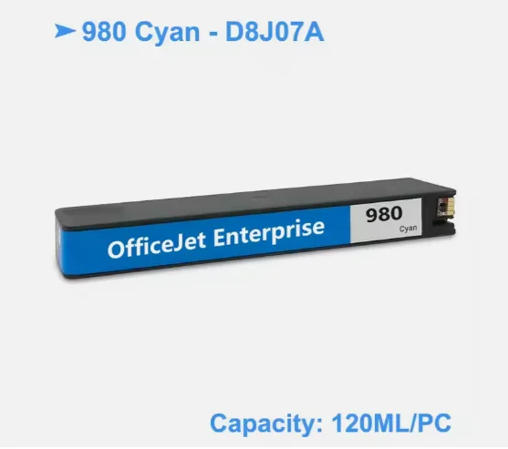 Pigment Ink For HP 980XL 980 Compatible Ink Cartridge With Dye Ink For HP Officejet Enterprise X555xh Printer