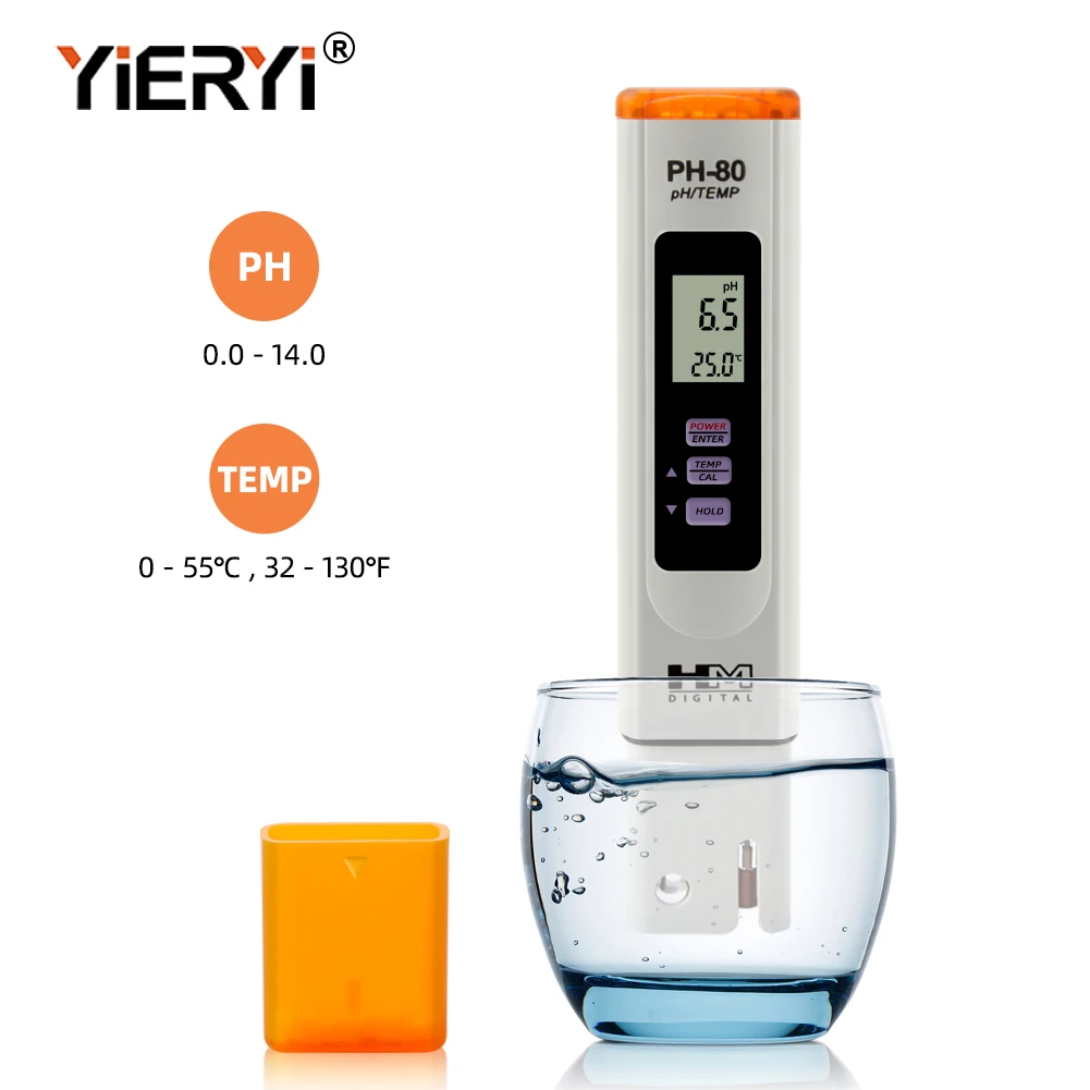 Измерители уровня PH измеритель температуры с автоматической калибровки качества воды PH тестер PH-80