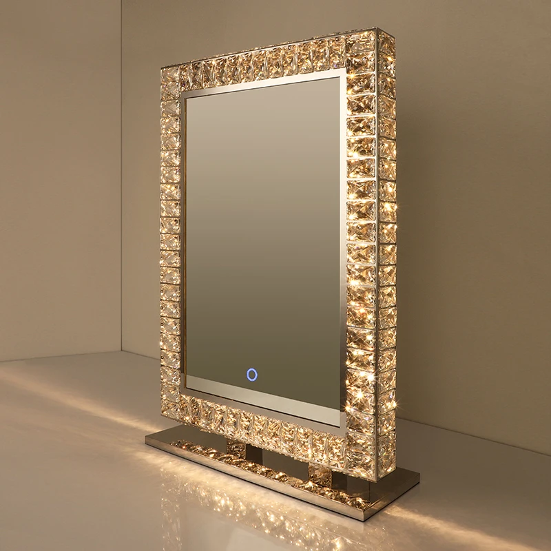 Qualify Rectangular Salon Station Crystal Glass Mirrors Led With Touch Screen