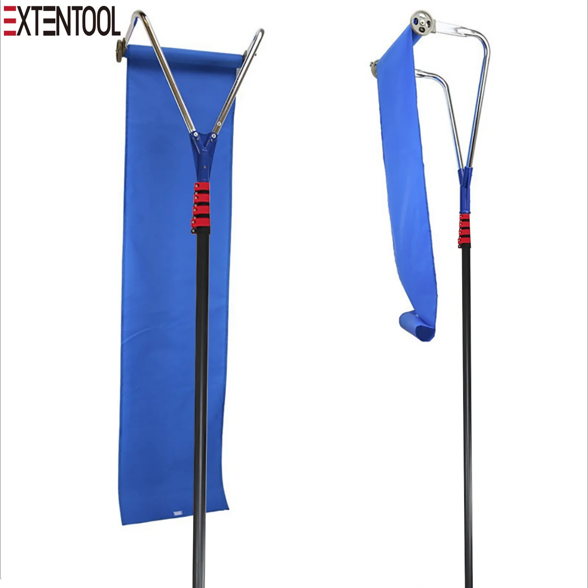 Extentool long handle roof snow removal tools with aluminum telescopic pole for cleaning