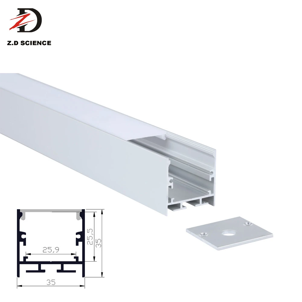 U Shape Surface 35MM LED Aluminum Profile Black / Silver / White LED Profile For LED Tape Light Recessed LED Profile