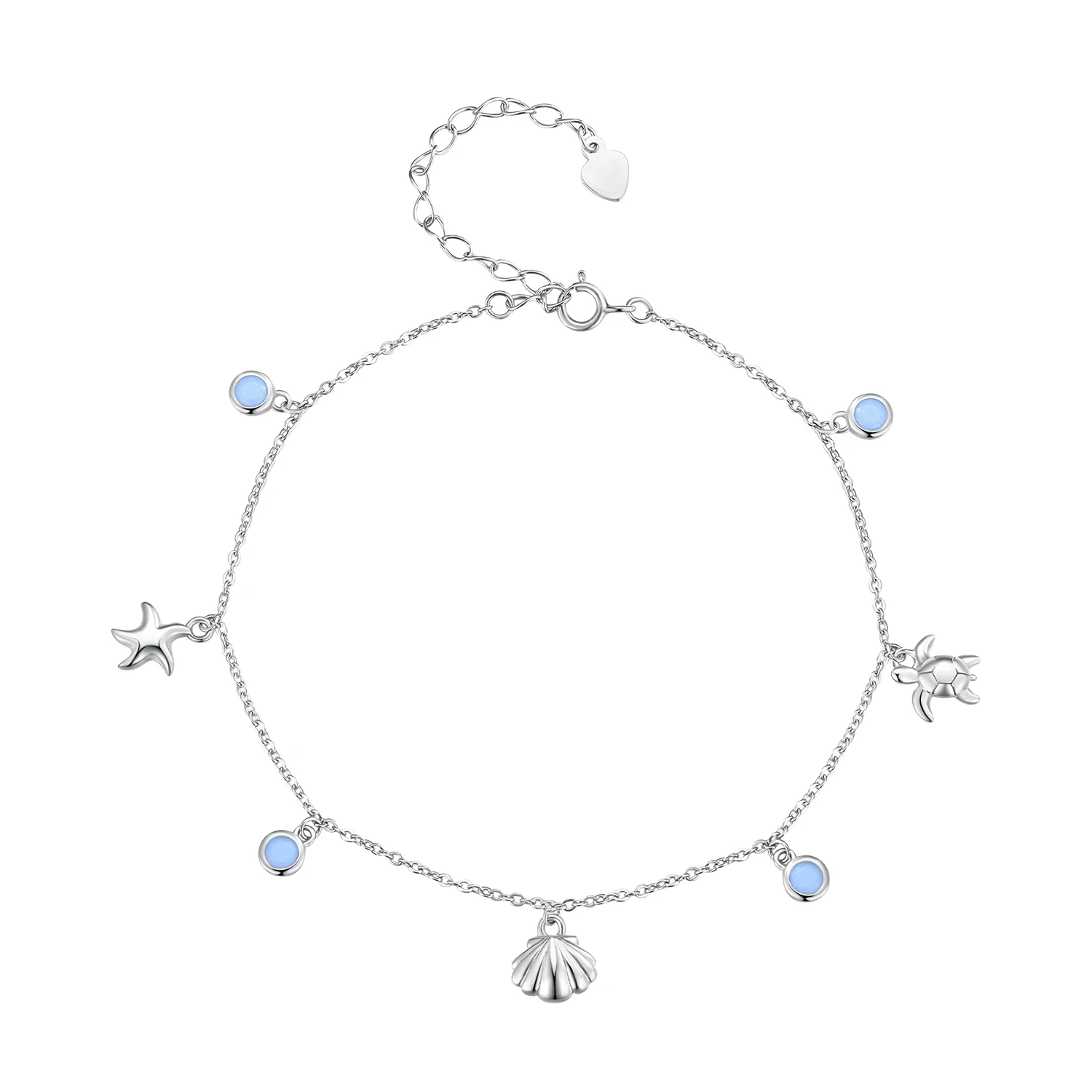 925 Sterling Silver Anklets Summer Ocean Anklets Opal Anklets For Women