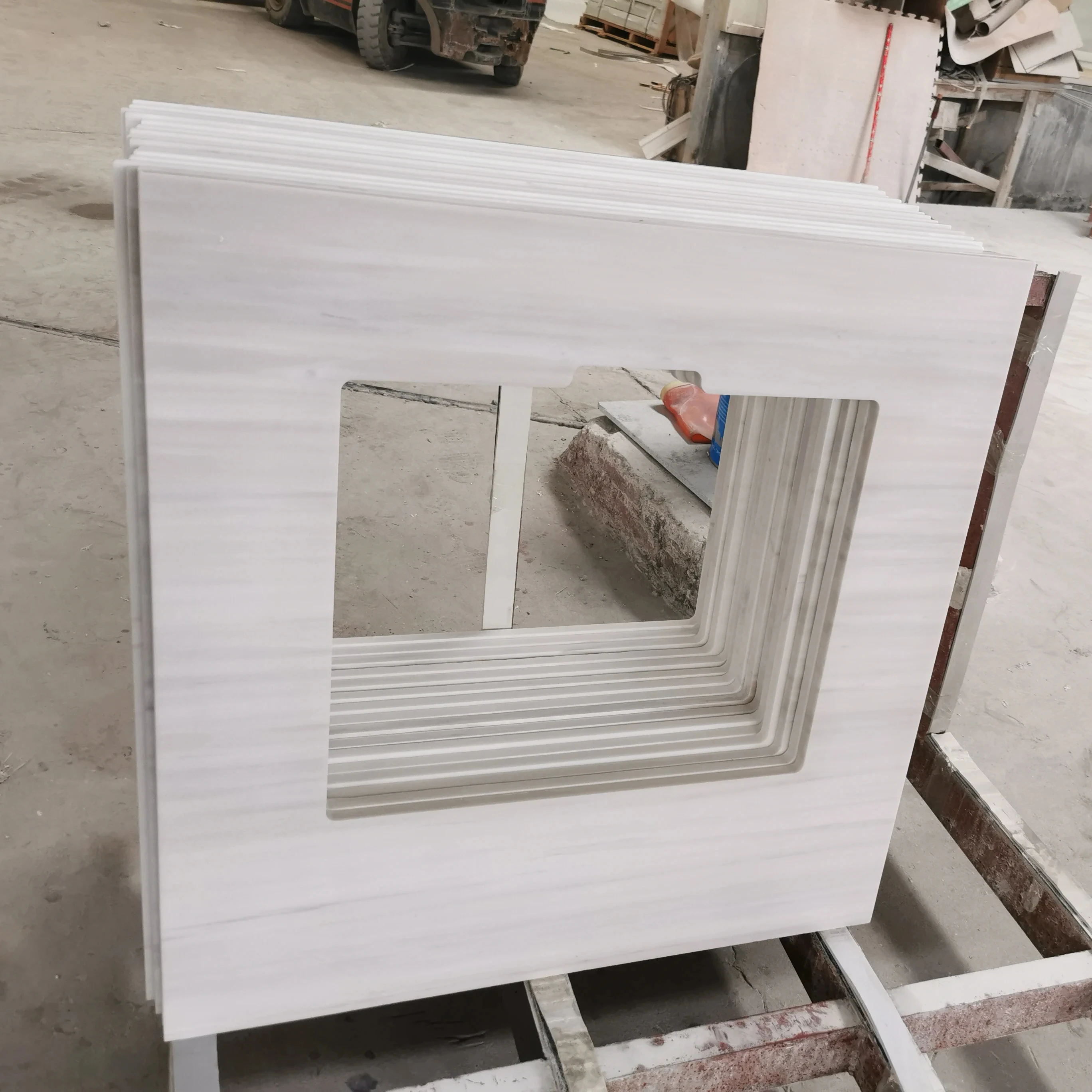 AST OEM/ODM  natural mermer stone polished and honed surface bullnose edge bianco dolomite white marble countertops