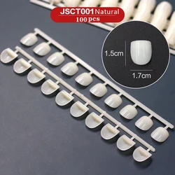 Semi-solid False Nail Tips Transparent Natural Short Square Oval Round Nail Display Color Card Manicure Practice Tool