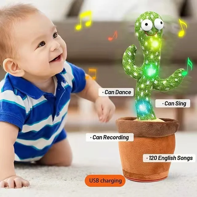 Christmas Presents Tik Tok Dancing Cactus Plush Toy Talking Cactus Recording Singing Plush Toy Dancing Talking Cactus Toy