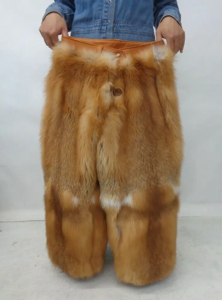 BRAND NEW RED FOX FUR PANTS MEN MAN WOMEN WOMAN SIZE ALL Fur Pants Women