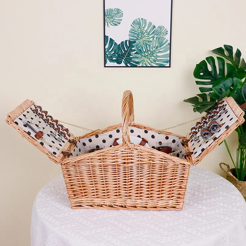 Wholesale Big Picnic Basket Wicker Picnic Basket for 4