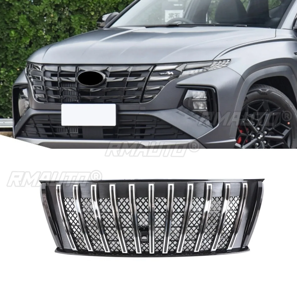 For Hyundai Tucson 2022 Car Front Bumper Grill Racing Grills Car Grille Body Kit Car Accessories