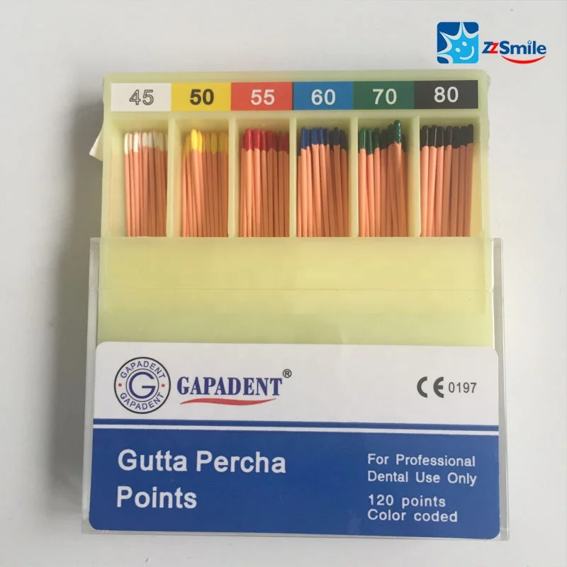 CE Approved Best seller GAPADENT Accessory Gutta Percha Points/ dental Gutta percha points