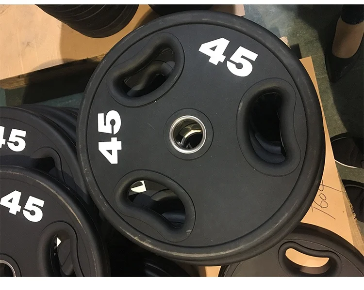 OKPRO Gym Black PU Weight Plate