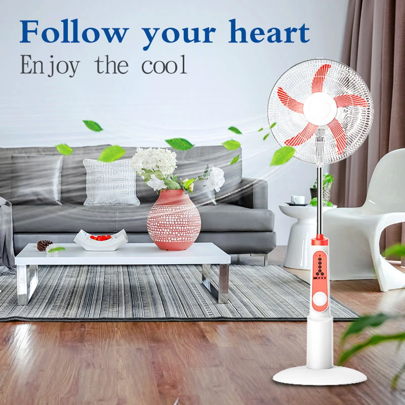 Wholesale New Product Outdoor Lead Acid Battery AC DC 12V 16 Inch Rechargeable Floor Standing Solar Electric Fan With Light