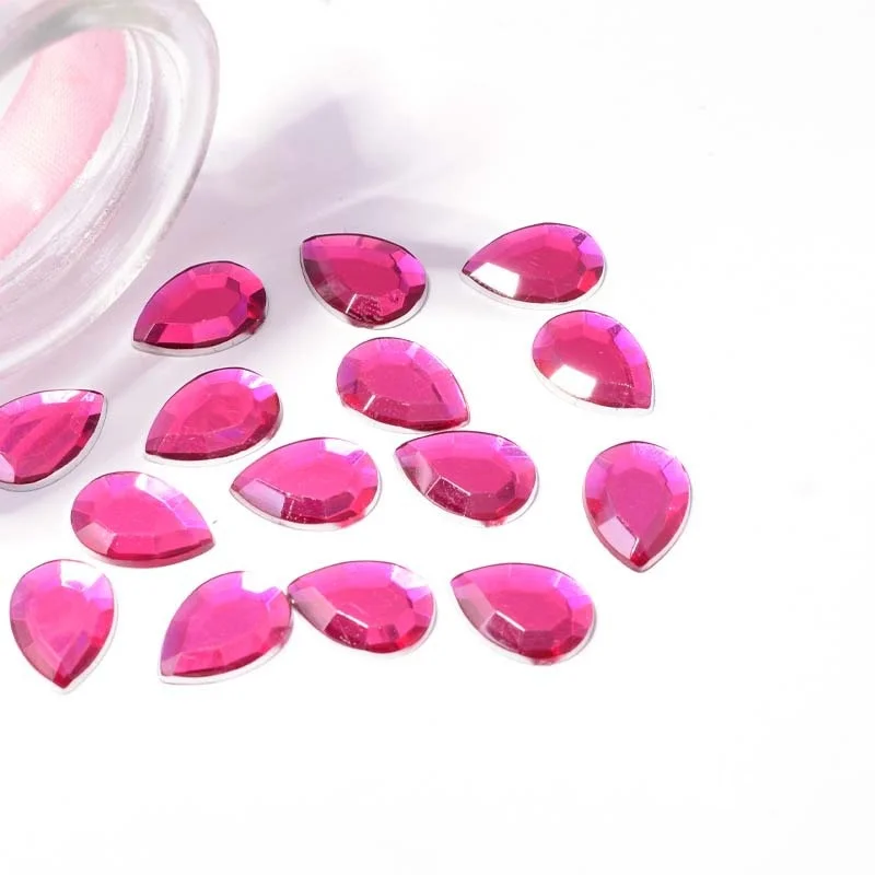 High Quality Crystal  Waterdrop Fancy Shape Hot Fix Rhinestones Teardrop Flat Back Hotfix Stones For Dresses Decoration