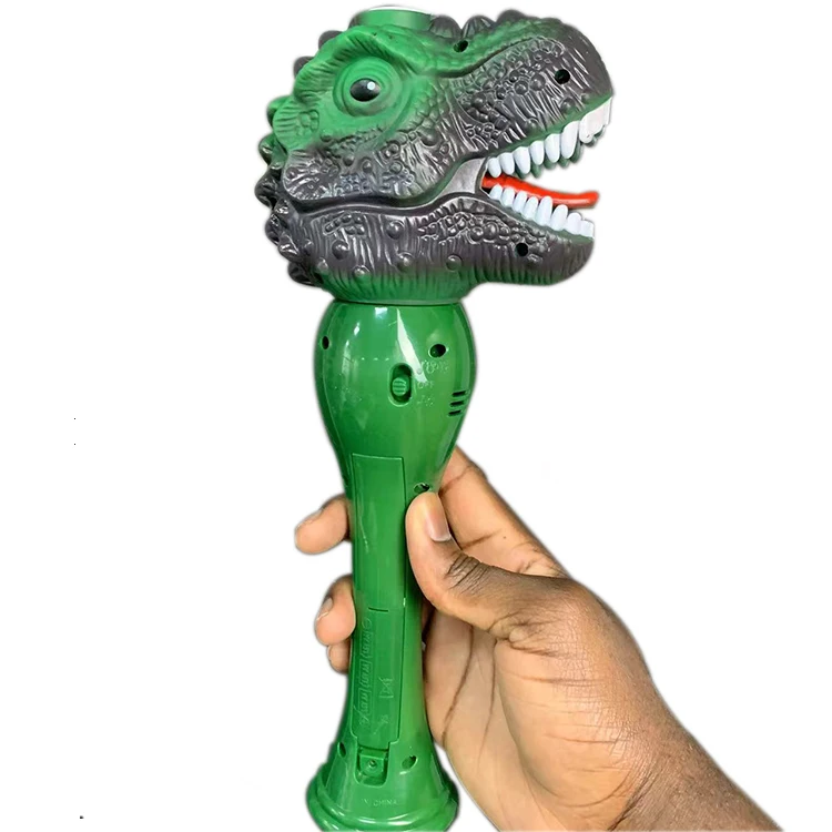 Manufacturer Christmas Automatic Electric Bubble Wand Battery Dinosaur Bubble Wand With Lights