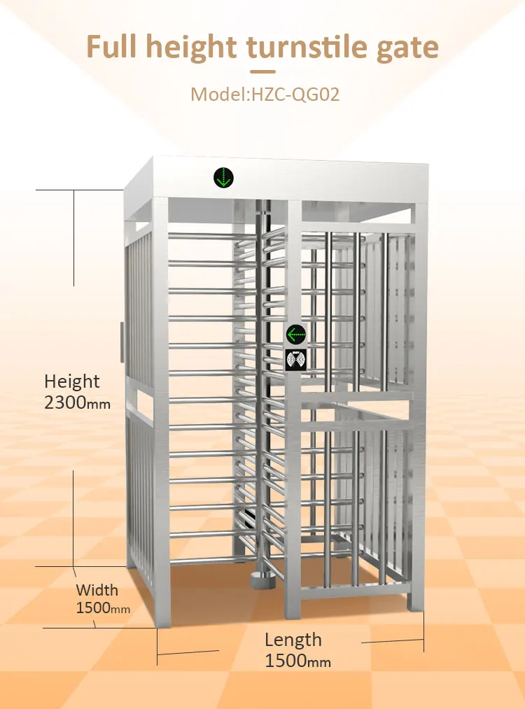 Fingerprint Access Control Rotating Gate Full High Turnstile Door/Full Height High Security Turnstile