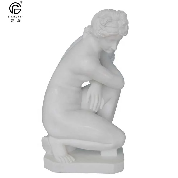 Garden decoration white marble  nude woman statue