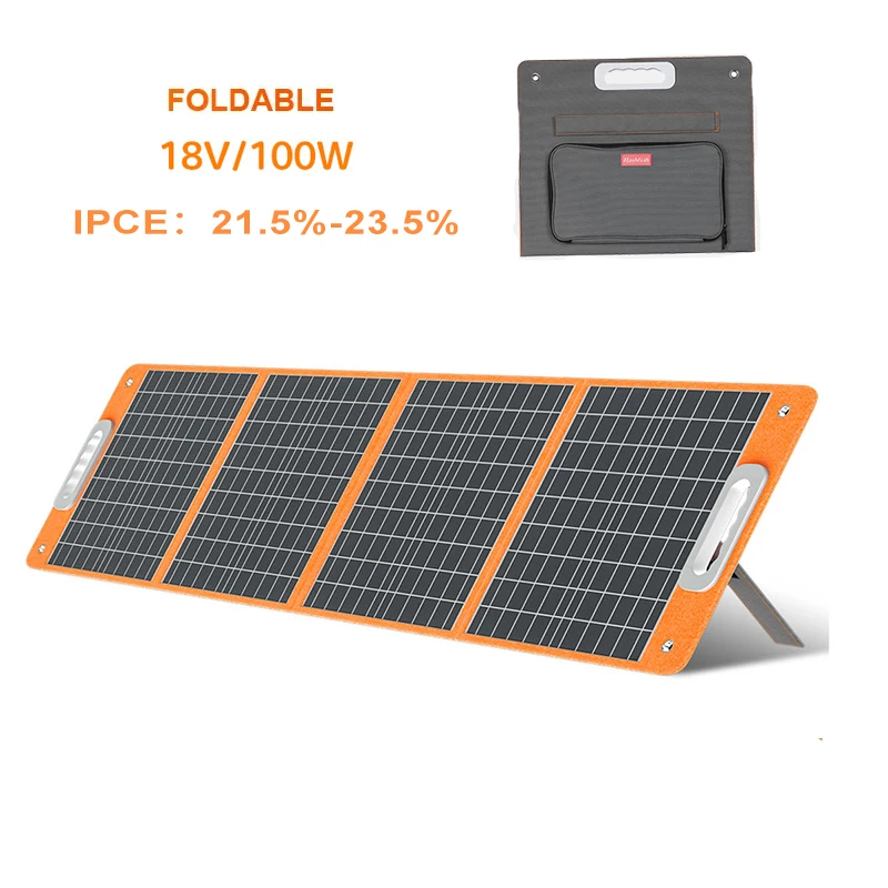 Оптовая Продажа Складная монокристаллическая солнечная панель Pv складная 100 Вт Pd Быстрая зарядка аккумуляторная