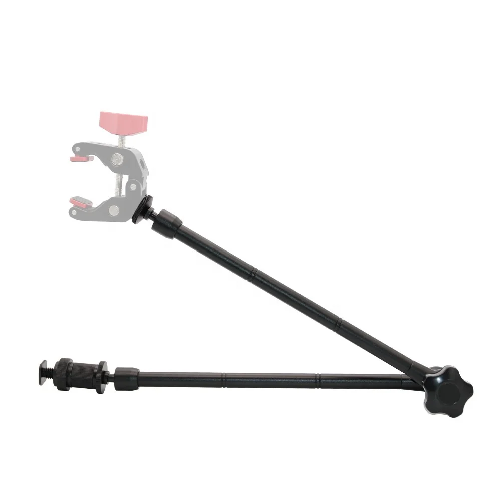 20inch Aluminum Articulating Friction Magic Arm Super Crab Clamp with Hot Shoe for LED Light Rig LCD Monitor Flash DSLR Camera