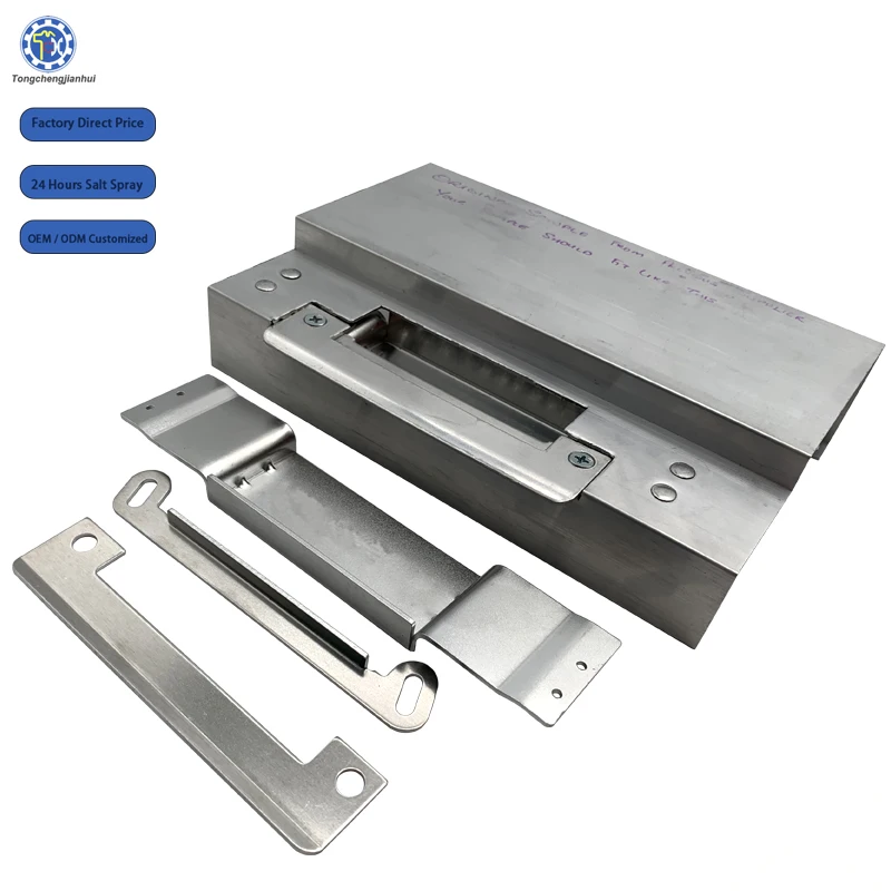 Factory Custom Made Precision Polishing Stainless Steel Anodized Aluminum Door Latch Strike Plate For Lock
