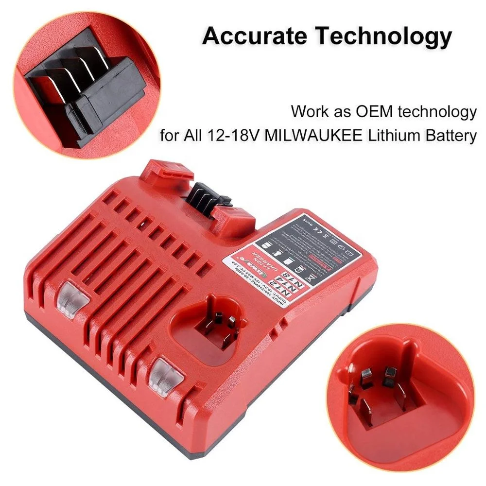  Зарядное устройство 48-59-1812 подходит для литиевых батарей 12-18 в Milwaukee M12 M14 M18 48-11-2420 48-11-1850
