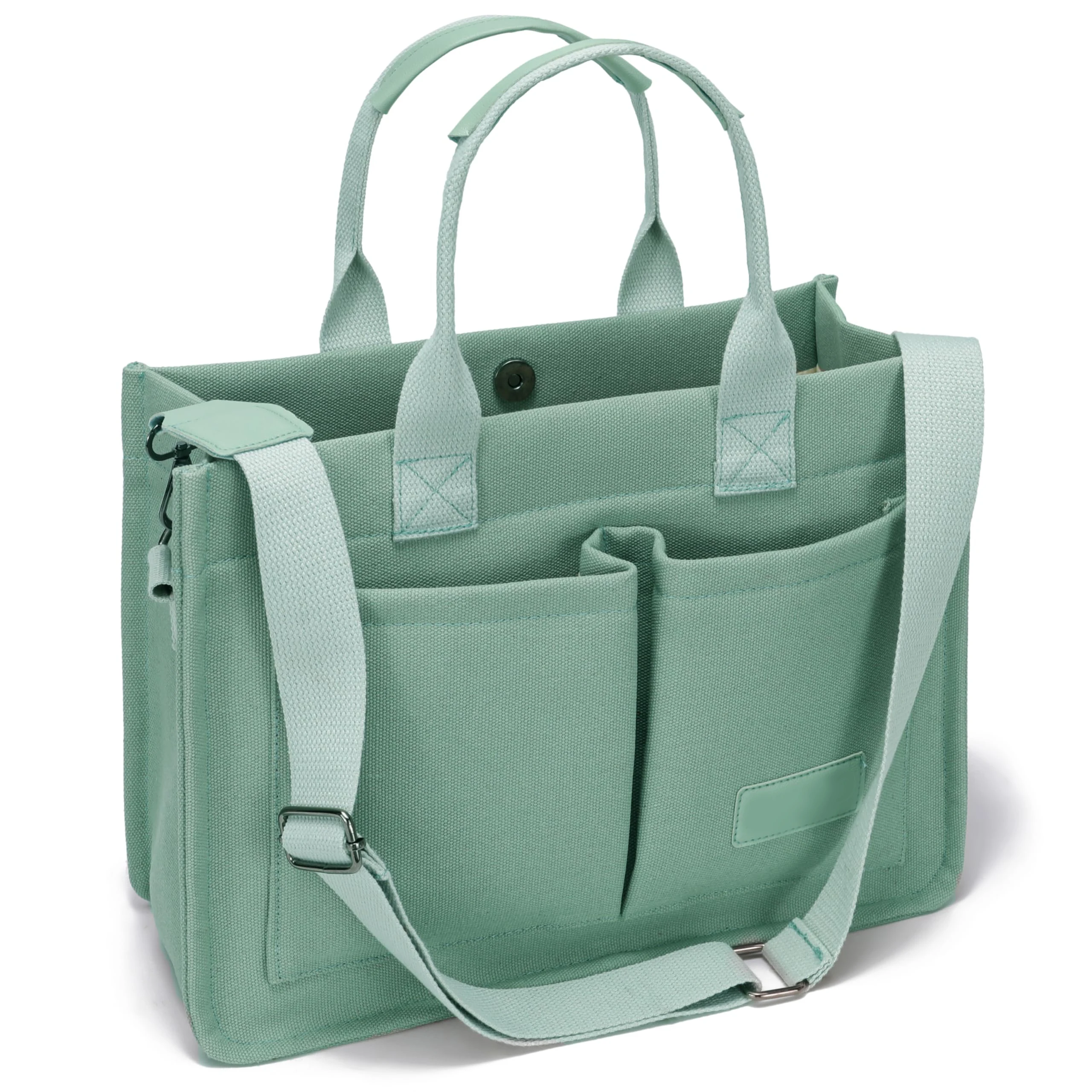 Large Canvas Tote Bag for Women With Pockets,Laptop Crossbody Purses Everything Everyday Bag Handbags for Work Beach Gym