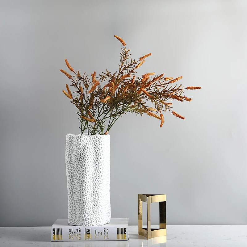 
Northern Europe Light Luxury Simplicity Bedroom Living Room Table Indoor Resin Honeycomb Decoration Vase 