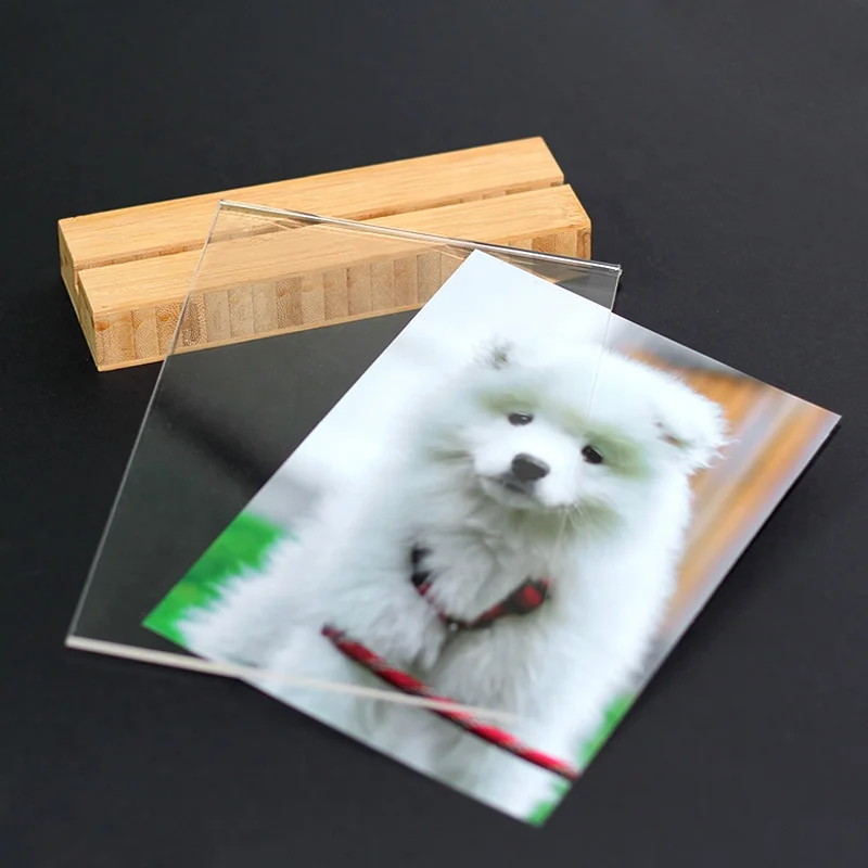 Factory supplier bamboo wood base with Acrylic photo frames picture frame