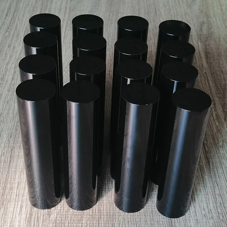 Yishun wholesale diameter 12mm 15mm 20mm 25mm 30mm 40mm 50mm black solid color pmma plastic acrylic round rod