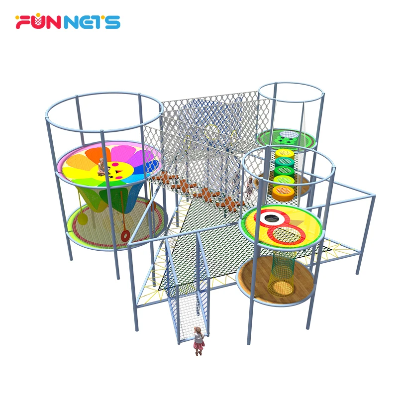 Six Star Trampoline Structure Commercial Attraction Soft Play Kids Indoor Adventure Playground Equipment