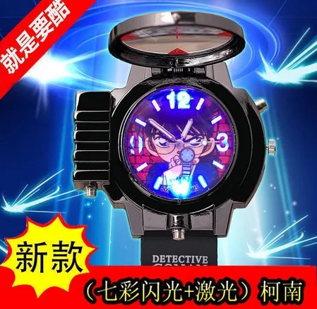 cartoon kid watch laser luminous function kids quartz Factory direct sales lampion watch with magnifying glass
