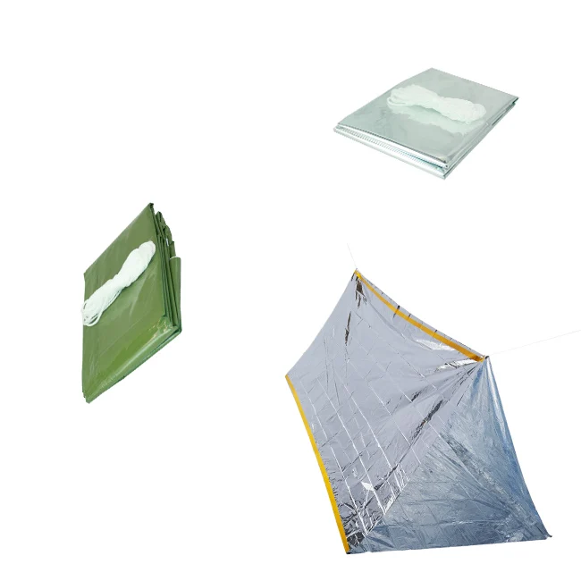 High-visibility Colored Mylar Tent Shelter and Warming Thermal Emergency Foil Tent Shelter with Space Tent Shelter Factory Price