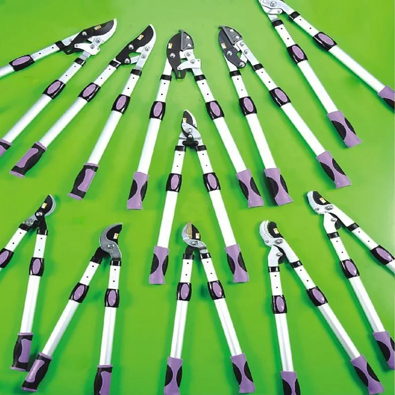 Carbon Steel Blade Garden Lopper and Hedge Shears Oval Telescopic Aluminium Handle Pruner Pruning Tools Clipper Secateurs