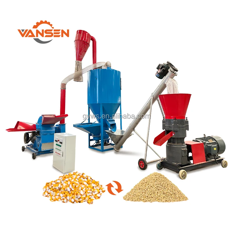 animal poultry  feed pellet machine chicken feed mixing grinding mill  machine  feed processing machines