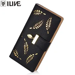Fashion Hollow out  butterfly Purse wallet women Long money bags travel  wallet