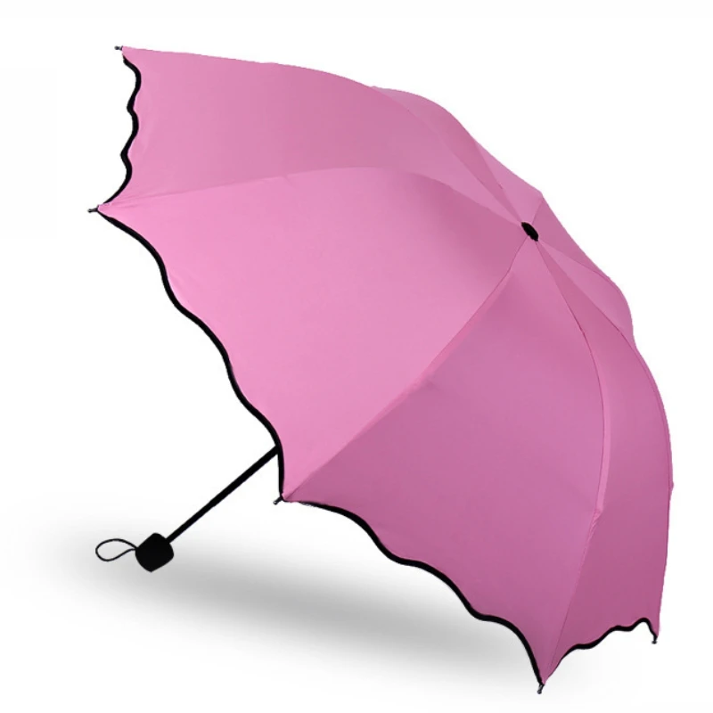 wholesale water bloom rippled edge creative arch with three fold umbrella 8 bones advertising umbrella folding