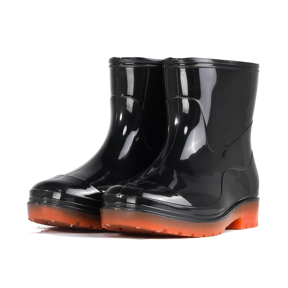 Непромокаемые ботинки из ПВХ, Уличная обувь для грязи, резиновые сапоги, противоскользящая обувь, прочные теплые мужские сапоги