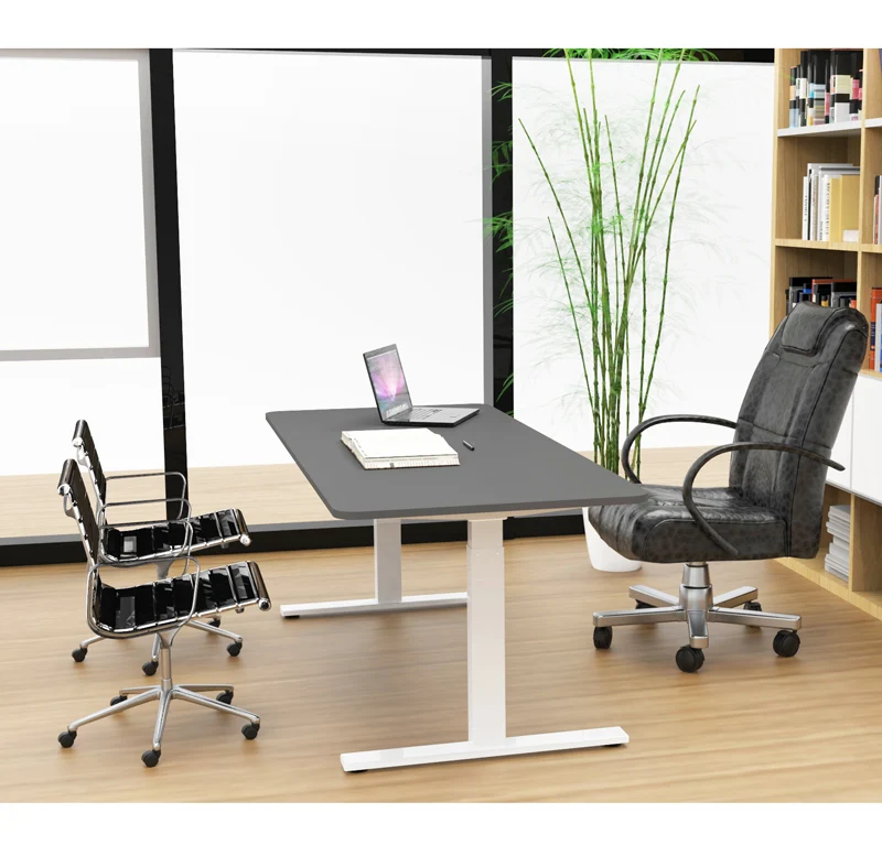 Automatic Adjustable Computer Table Ergonomic Home Bamboo Computer Standing Desk Riser