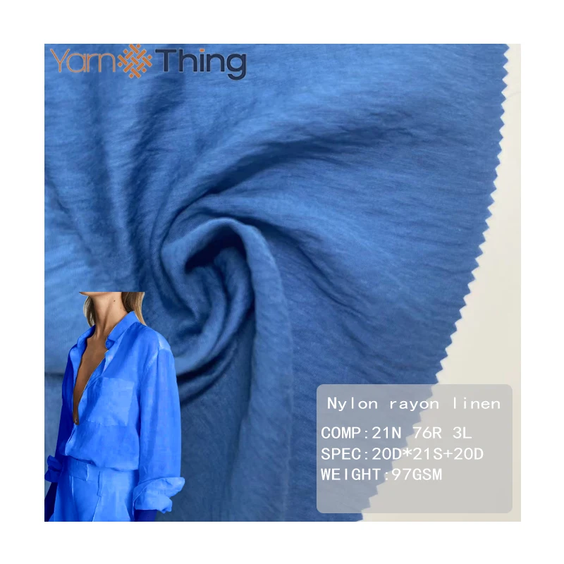 New arrival Shirts Cotton Linen Blouses Nylon Rayon Fabric For Women