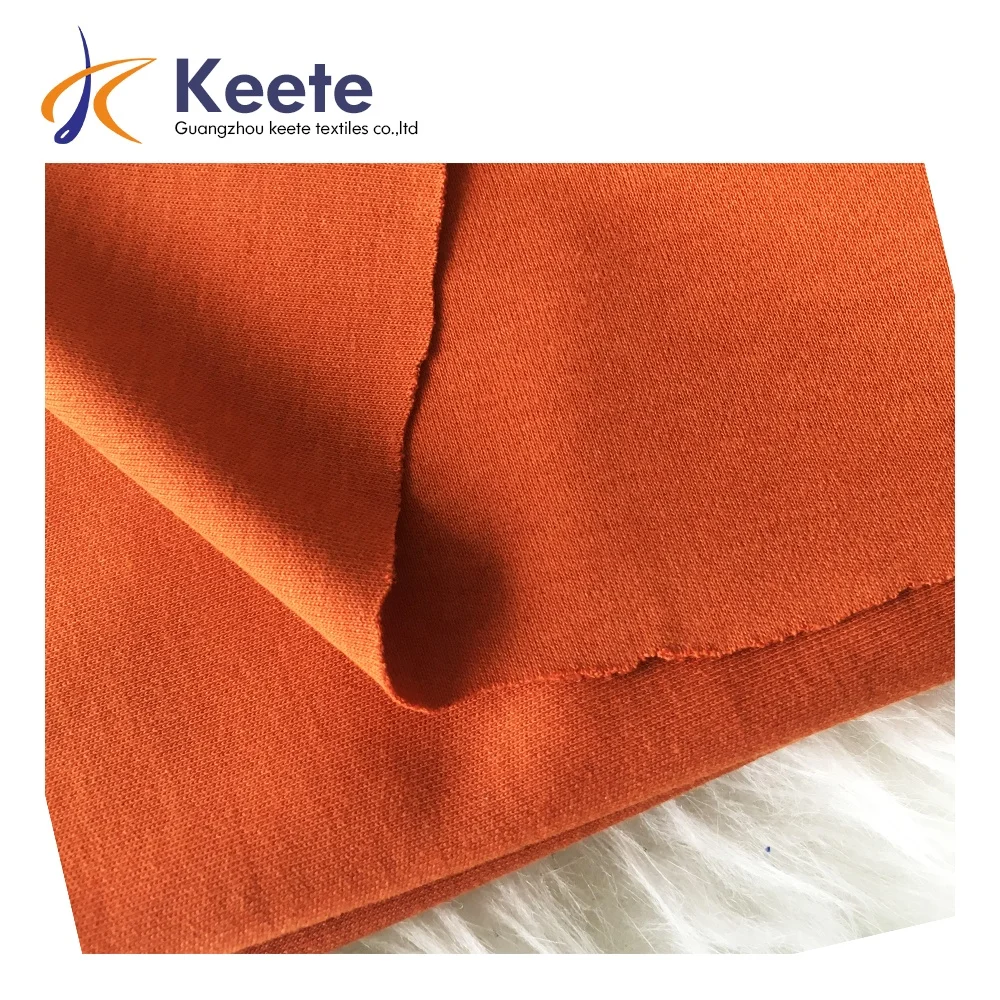 new fabric smooth and soft 240gsm high end 47%cotton 47%rayon 6%spandex double knit fabric
